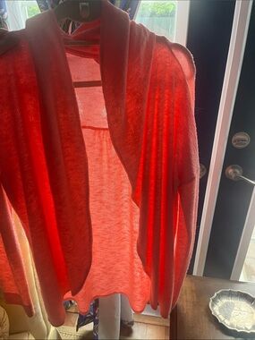 Lilly Pulitzer bright orange women’s  Lightweight  Open-Front Sweater large